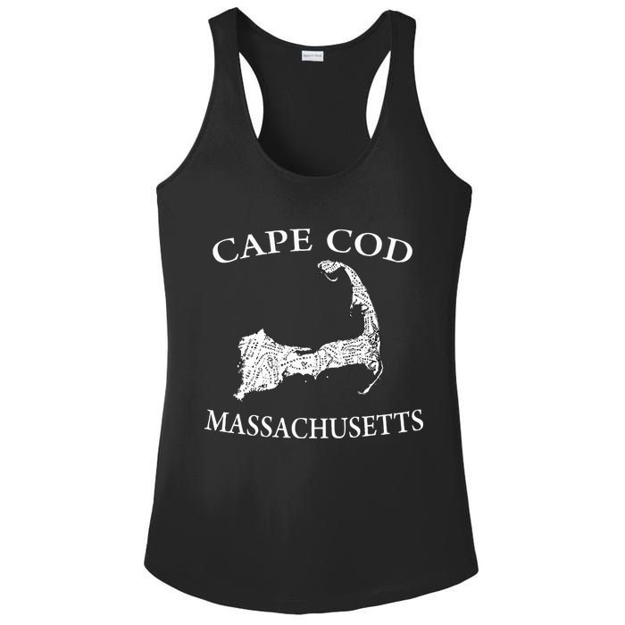 Cape Cod Map Ladies PosiCharge Competitor Racerback Tank