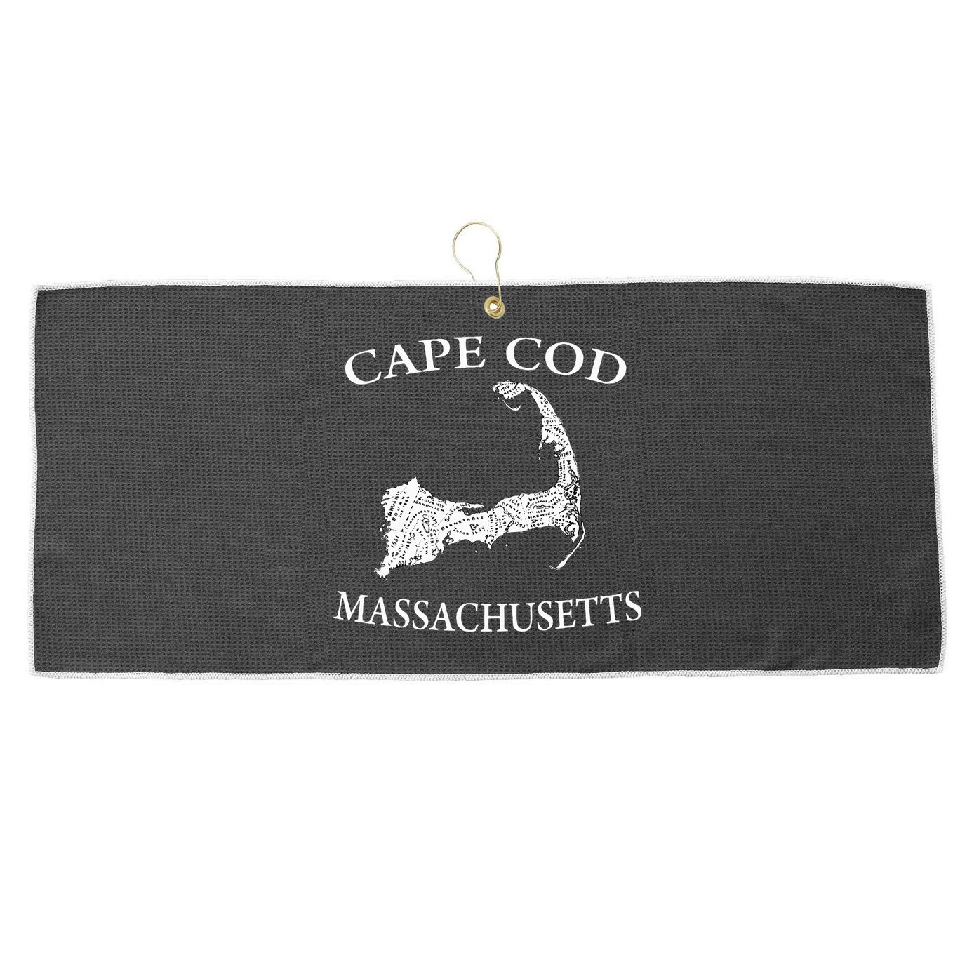Cape Cod Map Large Microfiber Waffle Golf Towel
