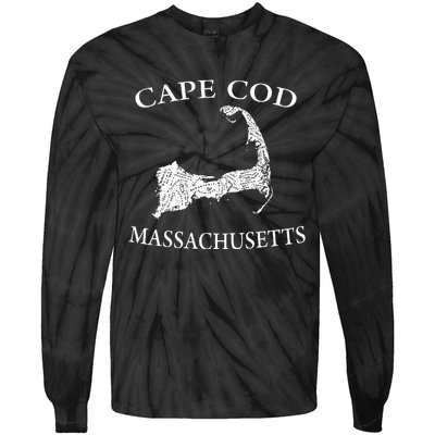 Cape Cod Map Tie-Dye Long Sleeve Shirt