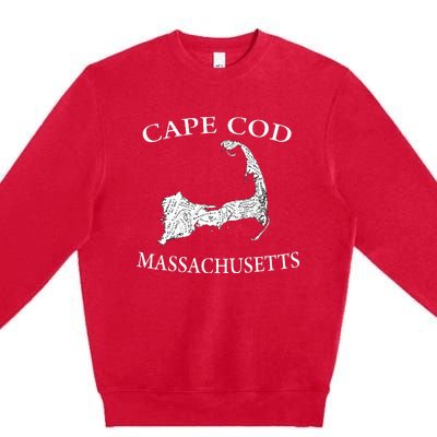 Cape Cod Map Premium Crewneck Sweatshirt