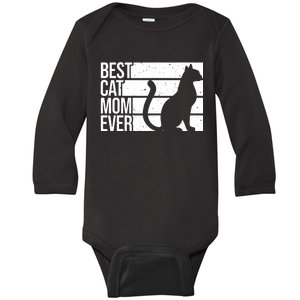 Cute Cat Mom Art For Women Girl Cat Pet Animal Kitten Lovers Baby Long Sleeve Bodysuit