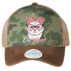 Cute Cat Mom Polka Dot Bow Bandana Legacy Tie Dye Trucker Hat