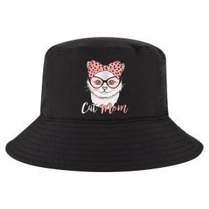 Cute Cat Mom Polka Dot Bow Bandana Cool Comfort Performance Bucket Hat