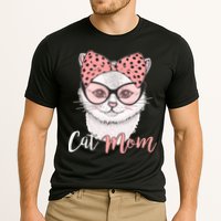Cute Cat Mom Polka Dot Bow Bandana Cooling Performance Crew T-Shirt