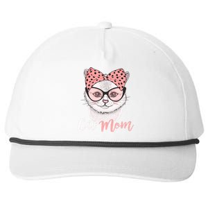 Cute Cat Mom Polka Dot Bow Bandana Snapback Five-Panel Rope Hat