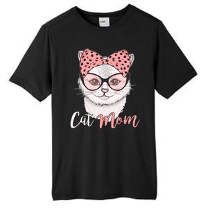 Cute Cat Mom Polka Dot Bow Bandana Tall Fusion ChromaSoft Performance T-Shirt