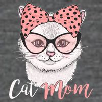 Cute Cat Mom Polka Dot Bow Bandana 7 Panel Mesh Trucker Snapback Hat