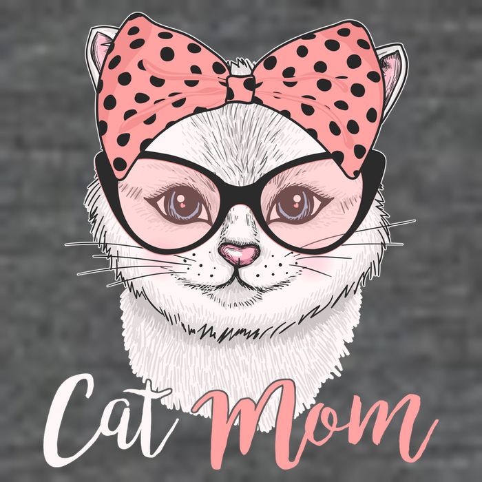 Cute Cat Mom Polka Dot Bow Bandana 7 Panel Mesh Trucker Snapback Hat