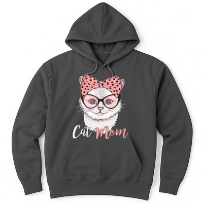 Cute Cat Mom Polka Dot Bow Bandana Hoodie