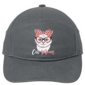 Cute Cat Mom Polka Dot Bow Bandana 7-Panel Snapback Hat