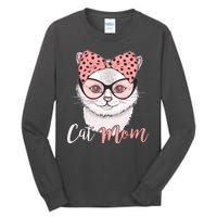 Cute Cat Mom Polka Dot Bow Bandana Tall Long Sleeve T-Shirt