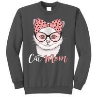 Cute Cat Mom Polka Dot Bow Bandana Tall Sweatshirt