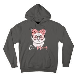 Cute Cat Mom Polka Dot Bow Bandana Tall Hoodie