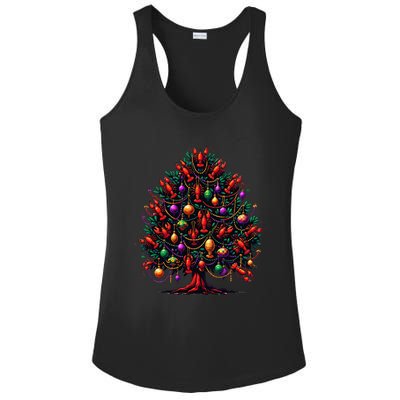 Crawfish Crayfish Mardi Gras Tree New Orleans Festival Ladies PosiCharge Competitor Racerback Tank