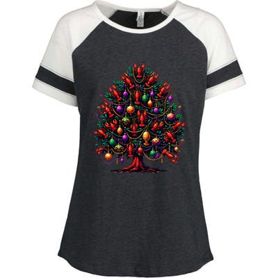 Crawfish Crayfish Mardi Gras Tree New Orleans Festival Enza Ladies Jersey Colorblock Tee