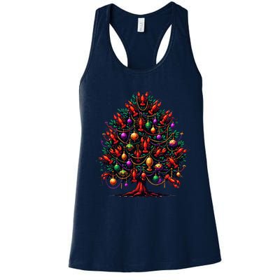 Crawfish Crayfish Mardi Gras Tree New Orleans Festival Women's Racerback Tank