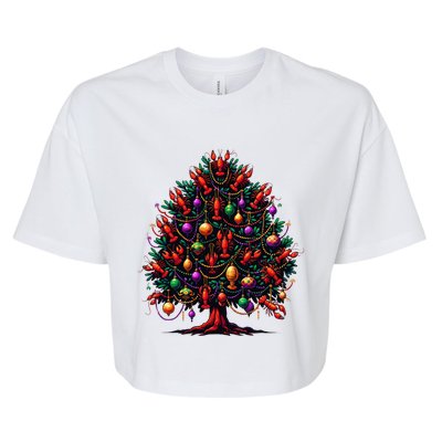 Crawfish Crayfish Mardi Gras Tree New Orleans Festival Bella+Canvas Jersey Crop Tee