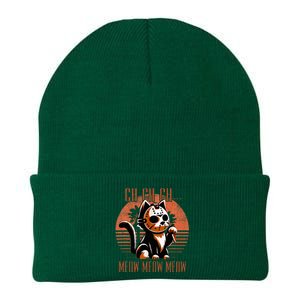 Ch Ch Meow Meow Meow Funny Animal Horror Movie Cute Kitten Knit Cap Winter Beanie