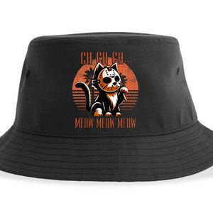 Ch Ch Meow Meow Meow Funny Animal Horror Movie Cute Kitten Sustainable Bucket Hat