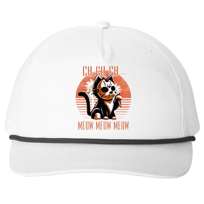 Ch Ch Meow Meow Meow Funny Animal Horror Movie Cute Kitten Snapback Five-Panel Rope Hat