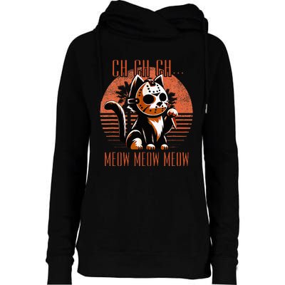 Ch Ch Meow Meow Meow Funny Animal Horror Movie Cute Kitten Womens Funnel Neck Pullover Hood