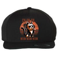 Ch Ch Meow Meow Meow Funny Animal Horror Movie Cute Kitten Wool Snapback Cap