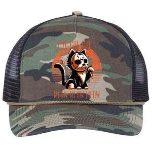 Ch Ch Meow Meow Meow Funny Animal Horror Movie Cute Kitten Retro Rope Trucker Hat Cap