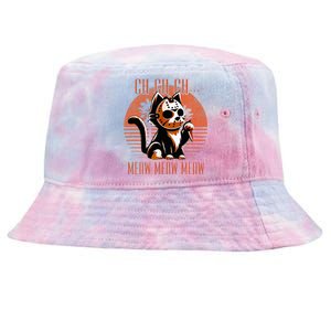 Ch Ch Meow Meow Meow Funny Animal Horror Movie Cute Kitten Tie-Dyed Bucket Hat