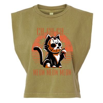 Ch Ch Meow Meow Meow Funny Animal Horror Movie Cute Kitten Garment-Dyed Women's Muscle Tee