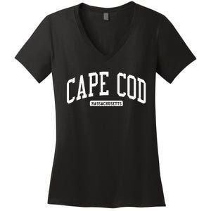 Cape Cod Massachusetts MA College University Style Women's V-Neck T-Shirt