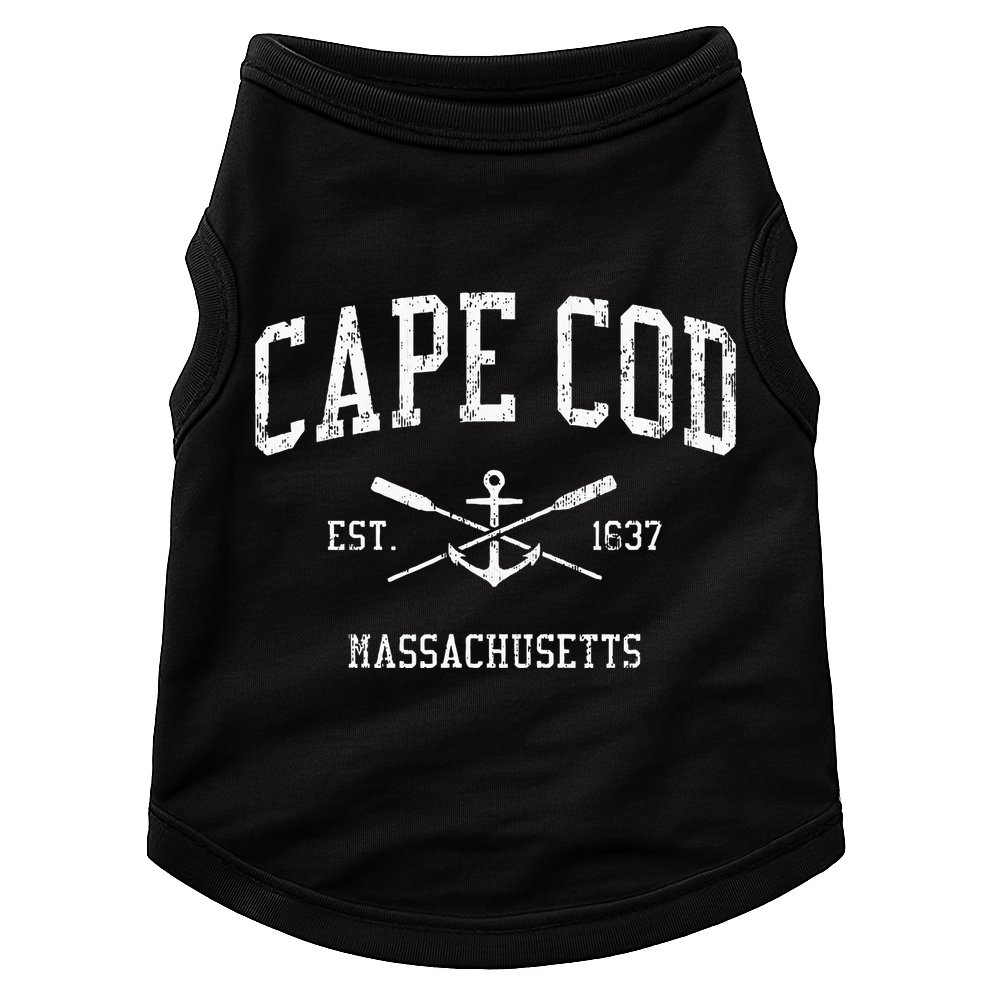 Cape Cod Ma Vintage Crossed Oars & Boat Anchor Sports Doggie Tank