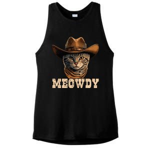 Cowboy Cat Meowdy Ladies PosiCharge Tri-Blend Wicking Tank