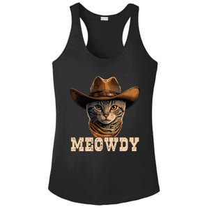 Cowboy Cat Meowdy Ladies PosiCharge Competitor Racerback Tank