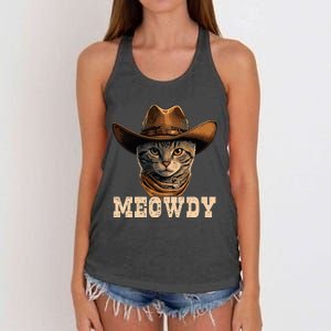 Cowboy Cat Meowdy Women's Knotted Racerback Tank