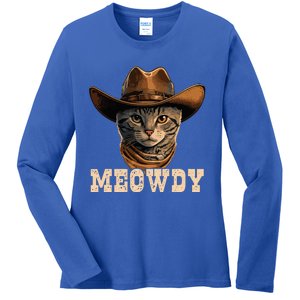 Cowboy Cat Meowdy Ladies Long Sleeve Shirt