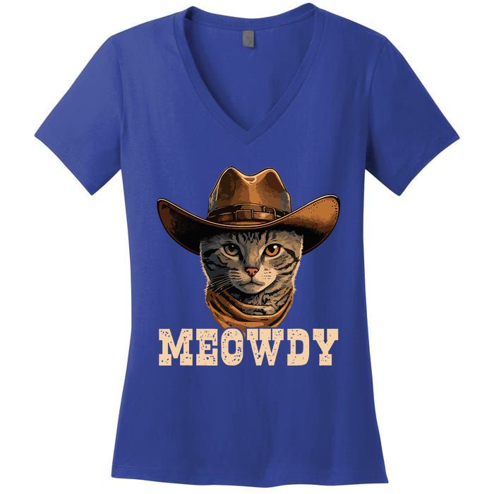 Cowboy Cat Meowdy Women's V-Neck T-Shirt