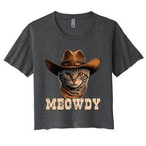 Cowboy Cat Meowdy Women's Crop Top Tee