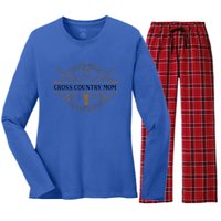 Cross Country Mom Thank You God For Coffee Gift Women's Long Sleeve Flannel Pajama Set 