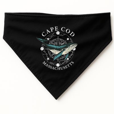 Cape Cod Massachusetts Humpback Whale Vintage Wind Rose USA-Made Doggie Bandana
