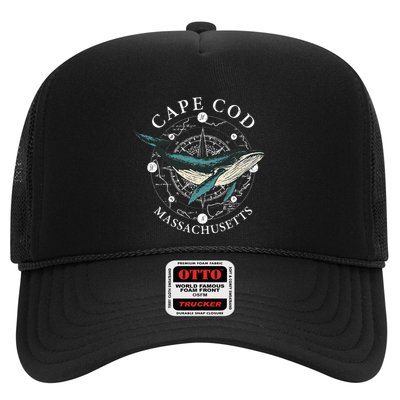 Cape Cod Massachusetts Humpback Whale Vintage Wind Rose Trucker Hat