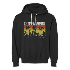 Cute Cryptid Monsters Bigfoot Mothman Dogman Cryptozoology Garment-Dyed Fleece Hoodie