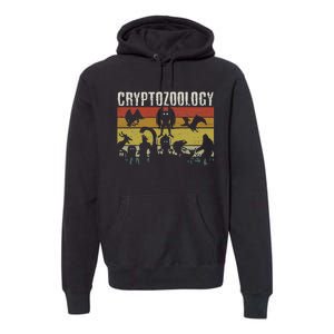 Cute Cryptid Monsters Bigfoot Mothman Dogman Cryptozoology Premium Hoodie