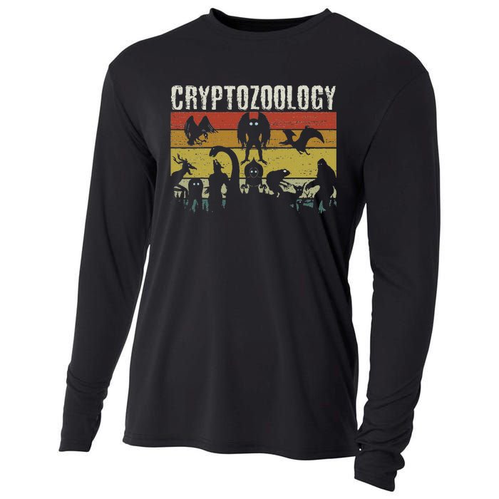 Cute Cryptid Monsters Bigfoot Mothman Dogman Cryptozoology Cooling Performance Long Sleeve Crew