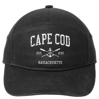 Cape Cod Ma Vintage Crossed Oars Sports 7-Panel Snapback Hat