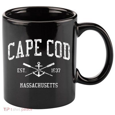 Cape Cod Ma Vintage Crossed Oars Sports 11oz C Handle Ceramic Mug