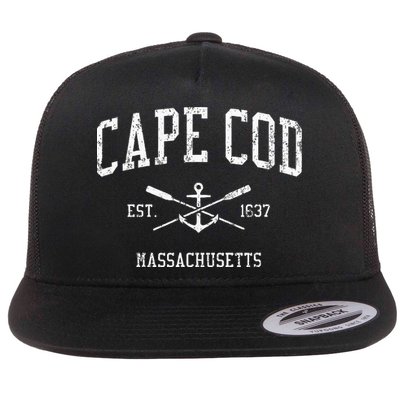 Cape Cod Ma Vintage Crossed Oars Sports Flatbill Hat