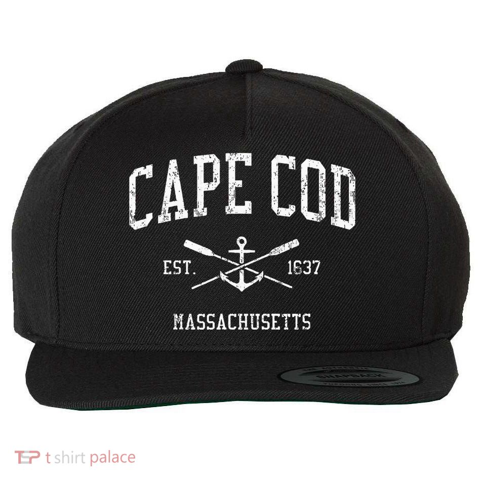 Cape Cod Ma Vintage Crossed Oars Sports Wool Snapback Cap