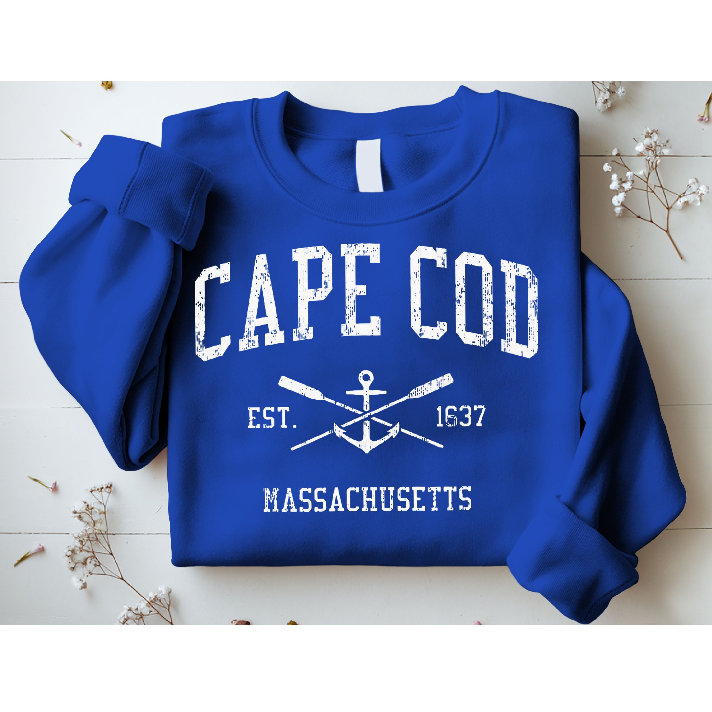 Cape Cod Ma Vintage Crossed Oars Sports Sweatshirt