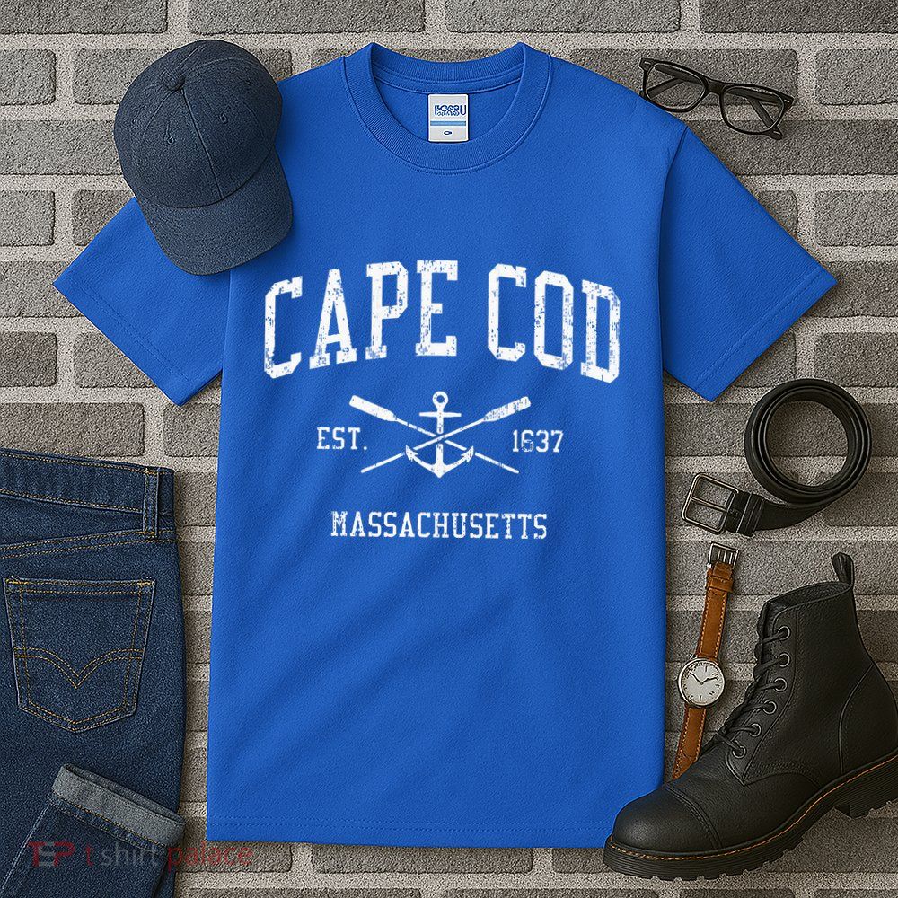 Cape Cod Ma Vintage Crossed Oars Sports Tall T-Shirt