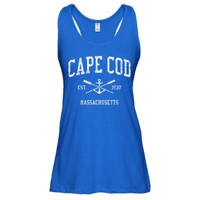 Cape Cod Ma Vintage Crossed Oars Sports Ladies Essential Flowy Tank